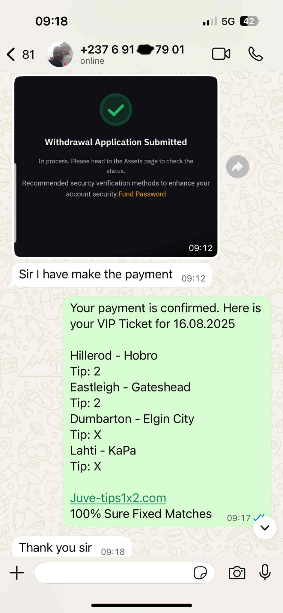 VIP Ticket Fixed Matches Today