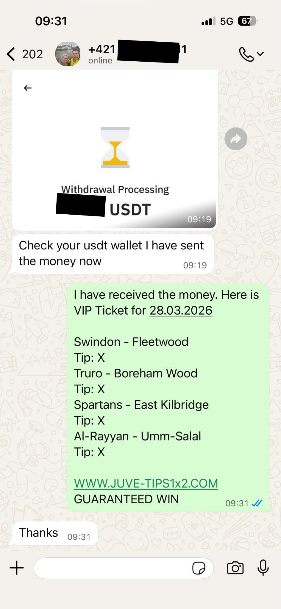 Vip Ticket matches Whatsapp proof