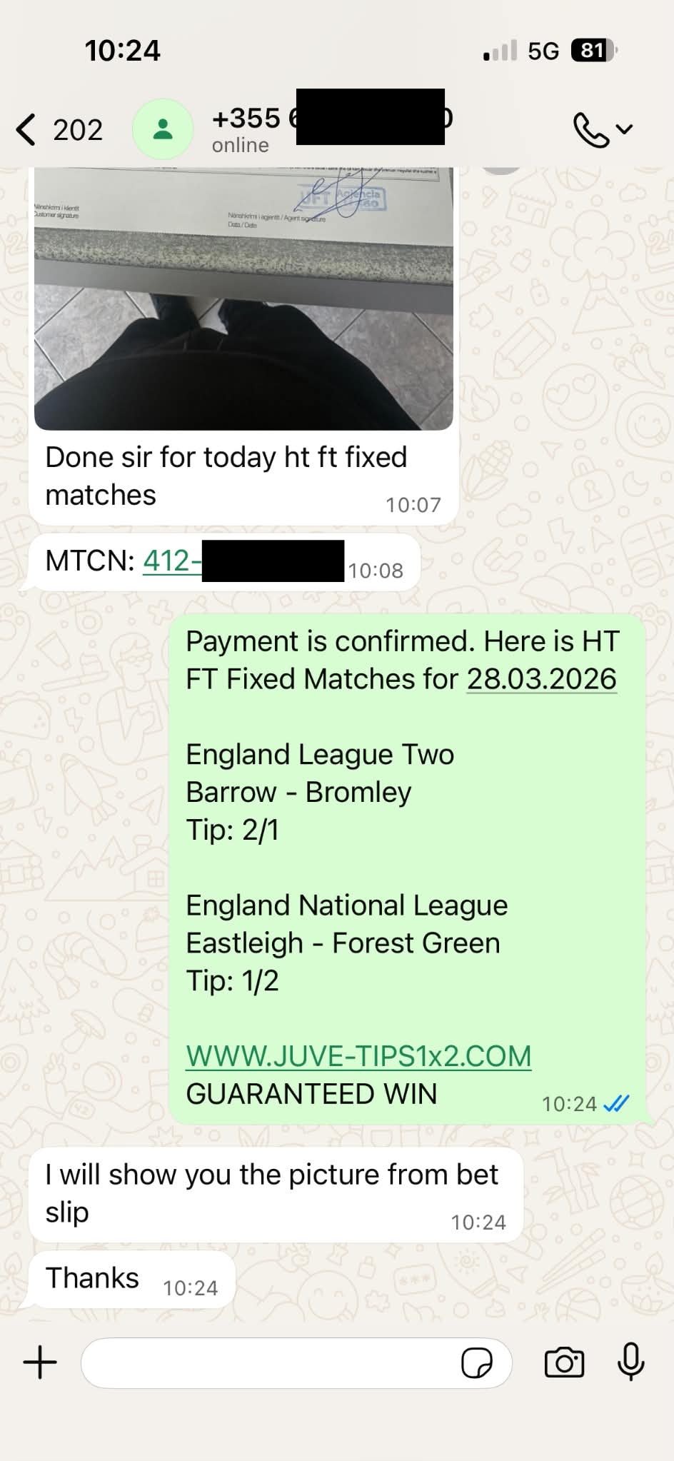 Double fixed mat he's WhatsApp Proof